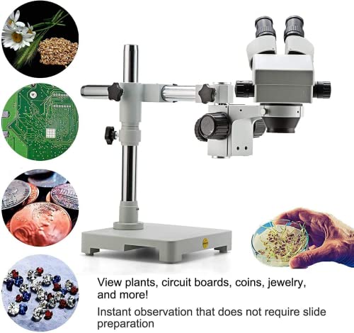 SWIFT S7-B520-144 3.5X-90X Binocular Stereo Dissecting Microscope, WF10X Eyepieces, 0.7X-4.5X Objective Power, 0.5X 2.0X Additional Objective Lenses, 144-Bulb LED Ring Light, Single-Arm Boom Stand - Image 6