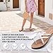 MEGNYA Women's Outdoor Supportive Flip Flops: Comfortable High Arch Plantar Fasciitis Arch Support Hammer Toes HikingSlippers, Casual Flat Feet Orthotic Travel Driving Fashion Sandal White Size 9