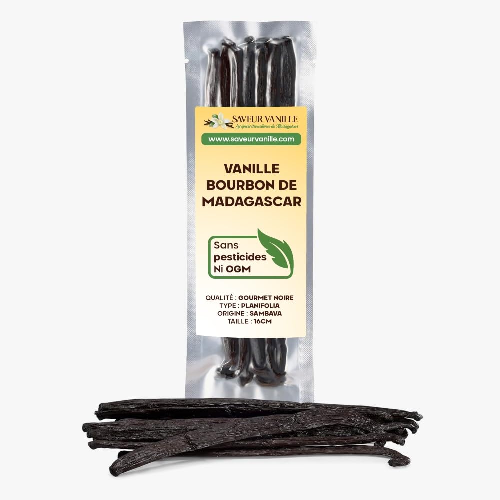Gousses de vanille Bourbon de Madagascar 500g 16cm Planifolia