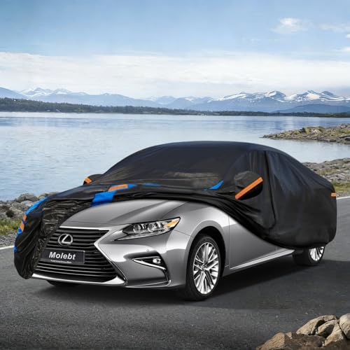 Image of Custom Fit Car Cover for Lexus ES ES300 ES330 ES350 ES300h (2001-2026), Upgraded Waterproof All Weather Outdoor Auto Cover with Driver Door Zipper & Mirror Pockets, UV /Snow /Dust Protection