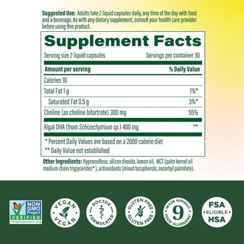 MegaFood Baby & Me 2 DHA & Choline Prenatal Vitamins, 60 Liquid Capsules | Doctor Formuated, Choline & Plant-Based DHA for Baby's Brain & Eye Development During Pregnancy, Non-GMO, Vegan, 30 Servings - image 2