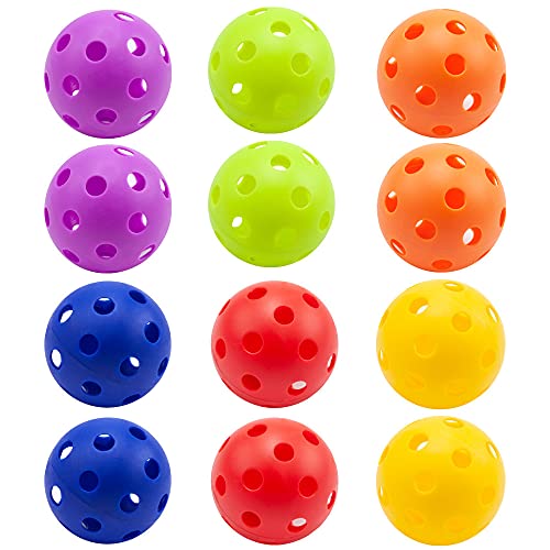 12Pack of Training Practice Plastic Baseballs, Indoor Pickleball Balls