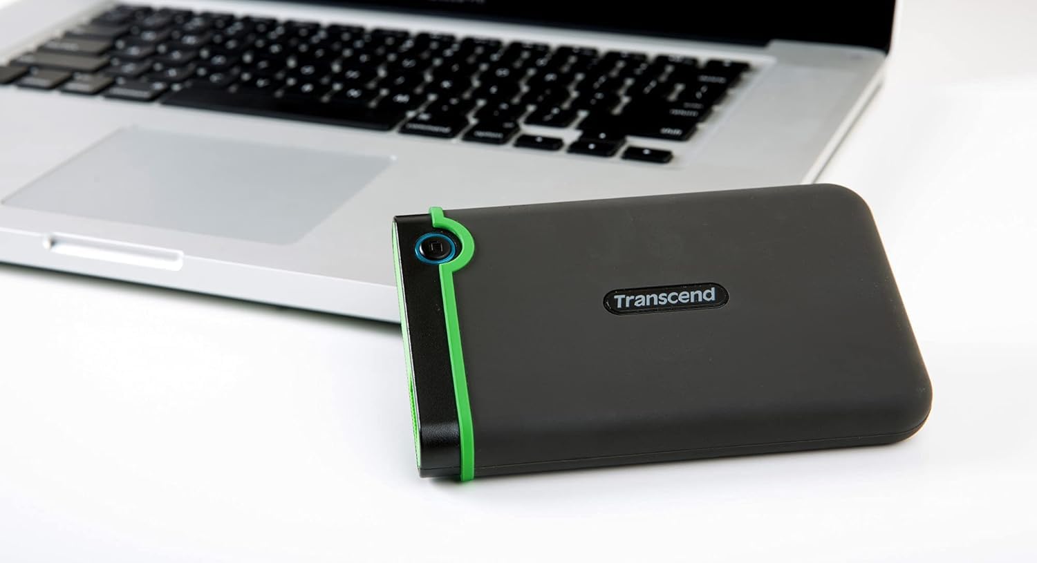 Transcend TS1TSJ25M3 StoreJet M3 Anti-Shock 1TB externe Anti-Shock Festplatte (6,4cm (2,5 Zoll), 5400 rpm, 8MB Cache, USB 3.0) grau-grün