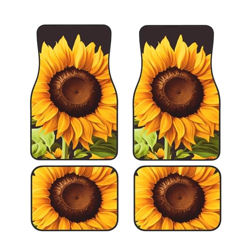 Tapis voiture antidérapants toutes saisons motif tournesol