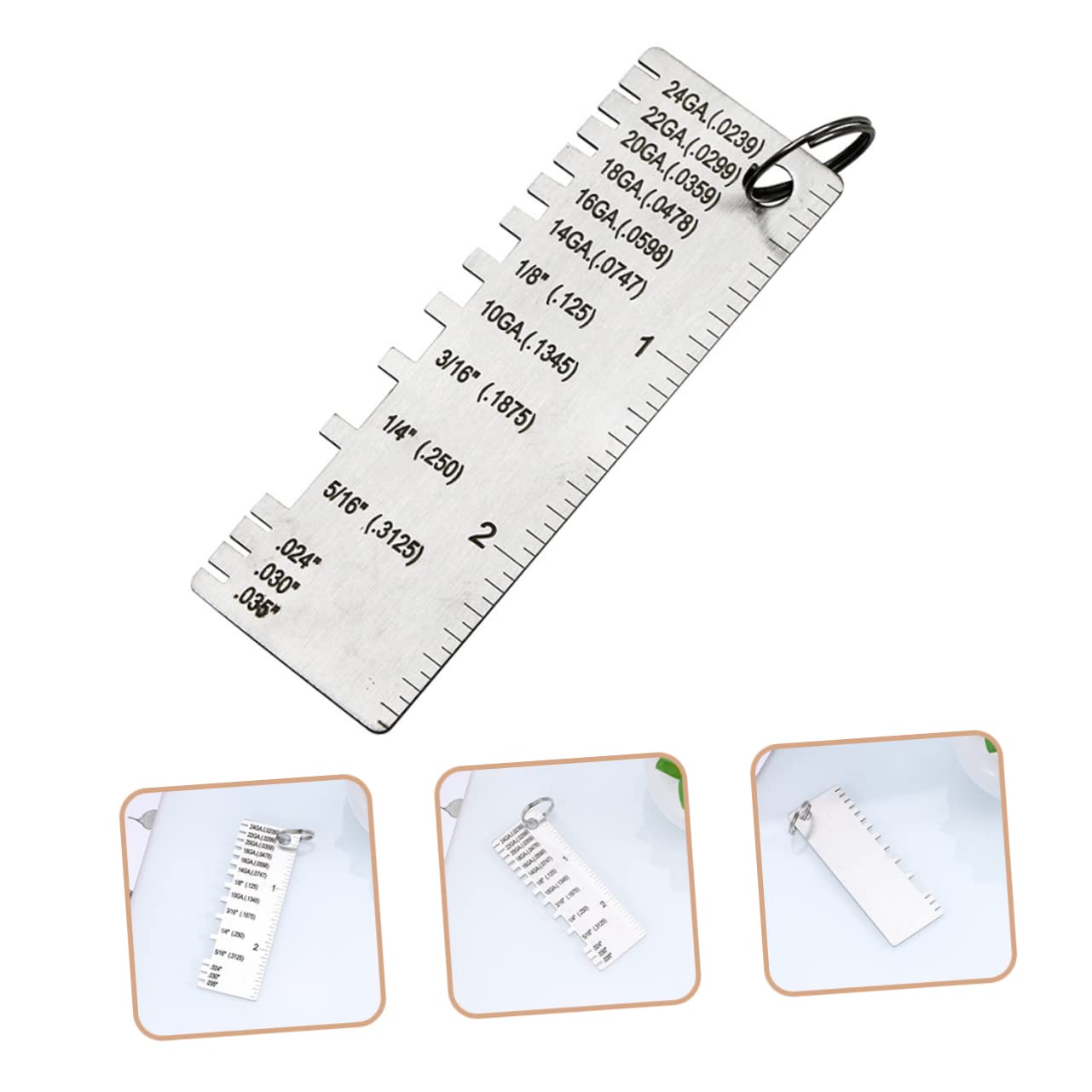 Zerodeko 15pcs Metal Sheet Thickness Gauge Tool Accurate Welding Measurement Tool for Mild and Metal Compact and Design for Professionals and Projects