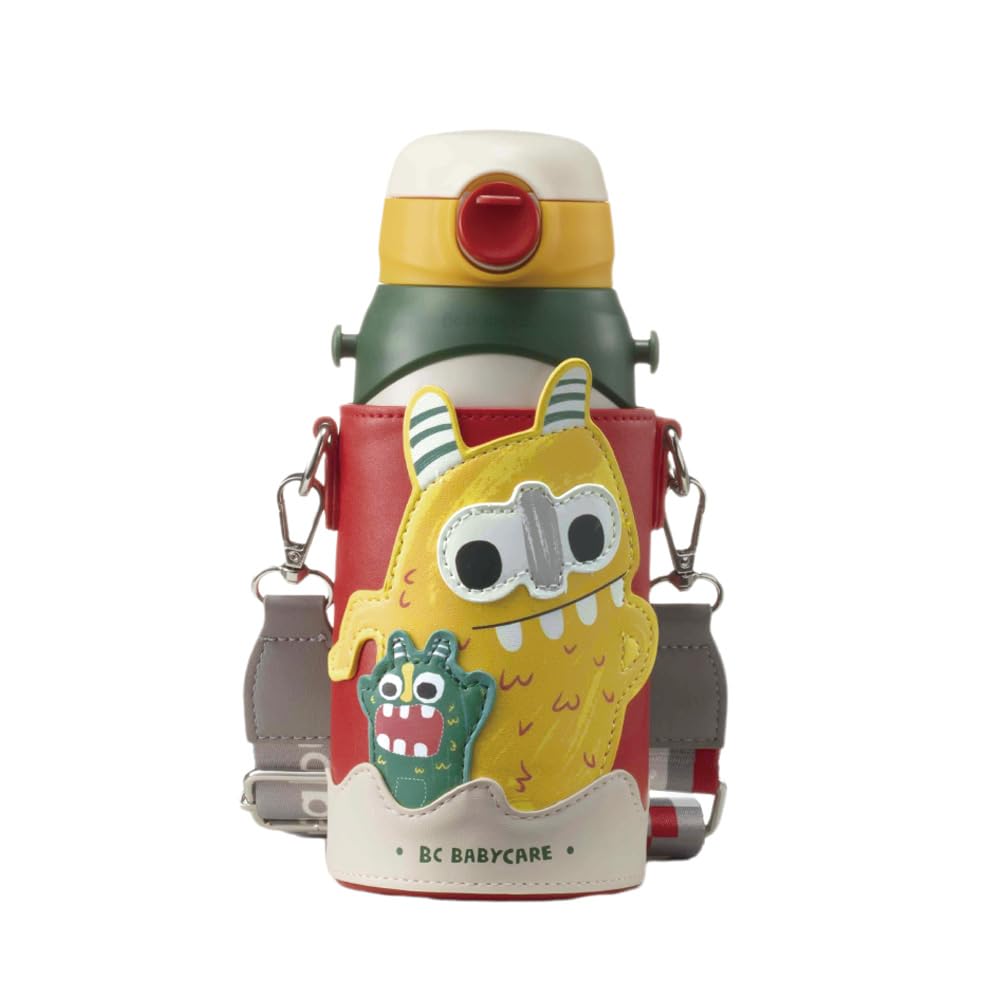 bc babycare Children's Water Bottle, 3-Way, Stainless Steel Bottle, 20.3 fl oz (600 ml), Direct Drinking, Cup, Straw, Cold Retention, Lightweight, With Cover, For Kids, Kindergarten & School : Home & 