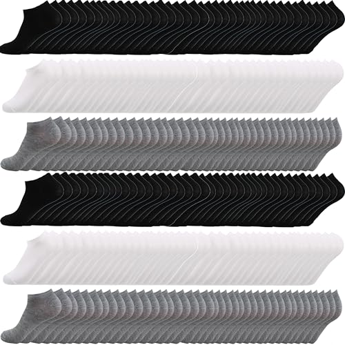 RICHBULL 100 Pairs Thin Low Cut Ankle Socks for Men & Women Bulk Socks,Breathable Casual Socks Athletic Sock Wholesale