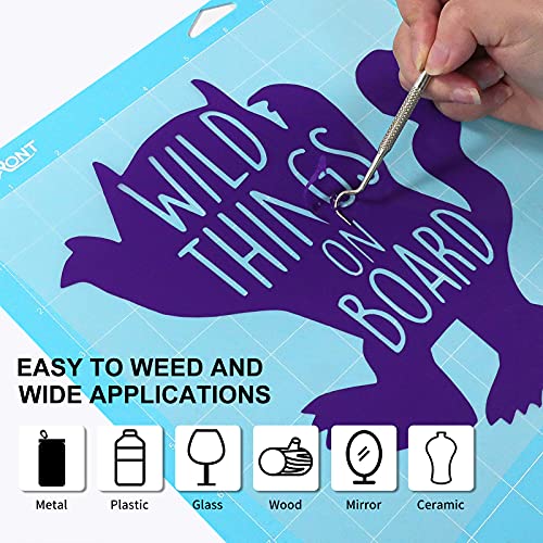 Image of HTVRONT Purple Permanent Vinyl Roll - 12 inch x 50 FT Glossy Purple Adhesive Vinyl Roll for All Cutting Machine, Silhouette, Cameo Cutters, for Signs, Scrapbooking, Craft, Die Cutters