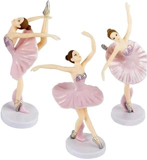 3pcs Bailarina Figuras Adornos Bailarín De Ballet De La Bailarina Cake Toppers Pastel De Cumpleaños Decoración del Partido Favorece Los Regalos para Los Bailarines Regalo del