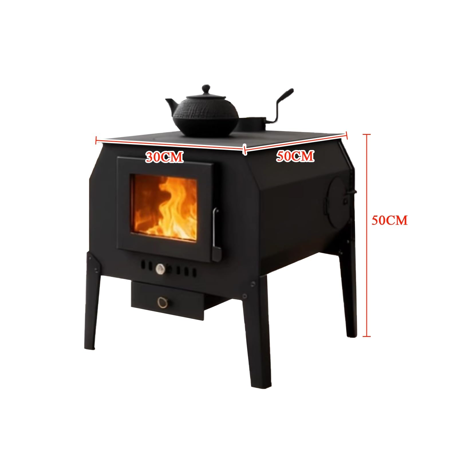Estufa Pellets PequeñA, Estufa De LeñA con Ventana Y Horno, Doble Sellado, Sin Humo For Calentamiento RáPido For Cocinar Y Acampar