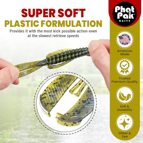 Phat Pak Baits - Swamp Monster Rage Bug Style Plastic Beaver Creature Bait Punching Bass Fishing Lure 20ct 4" - Junebug Flash