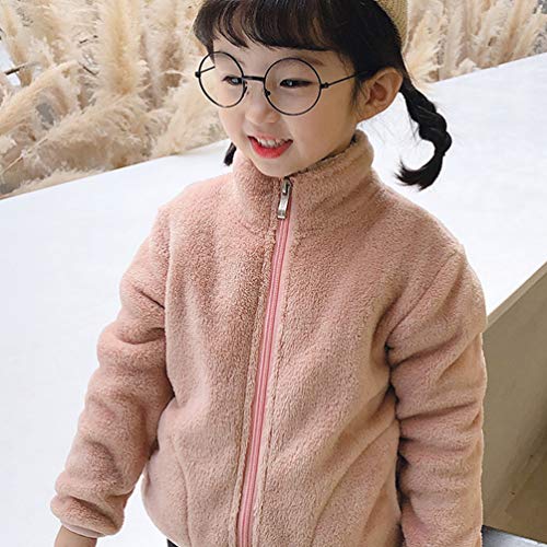 KESYOO Casaco de LÃ£ para Meninas Fuzzy Casaco Infantil Sherpa Casaco Quente de Inverno para CrianÃ§