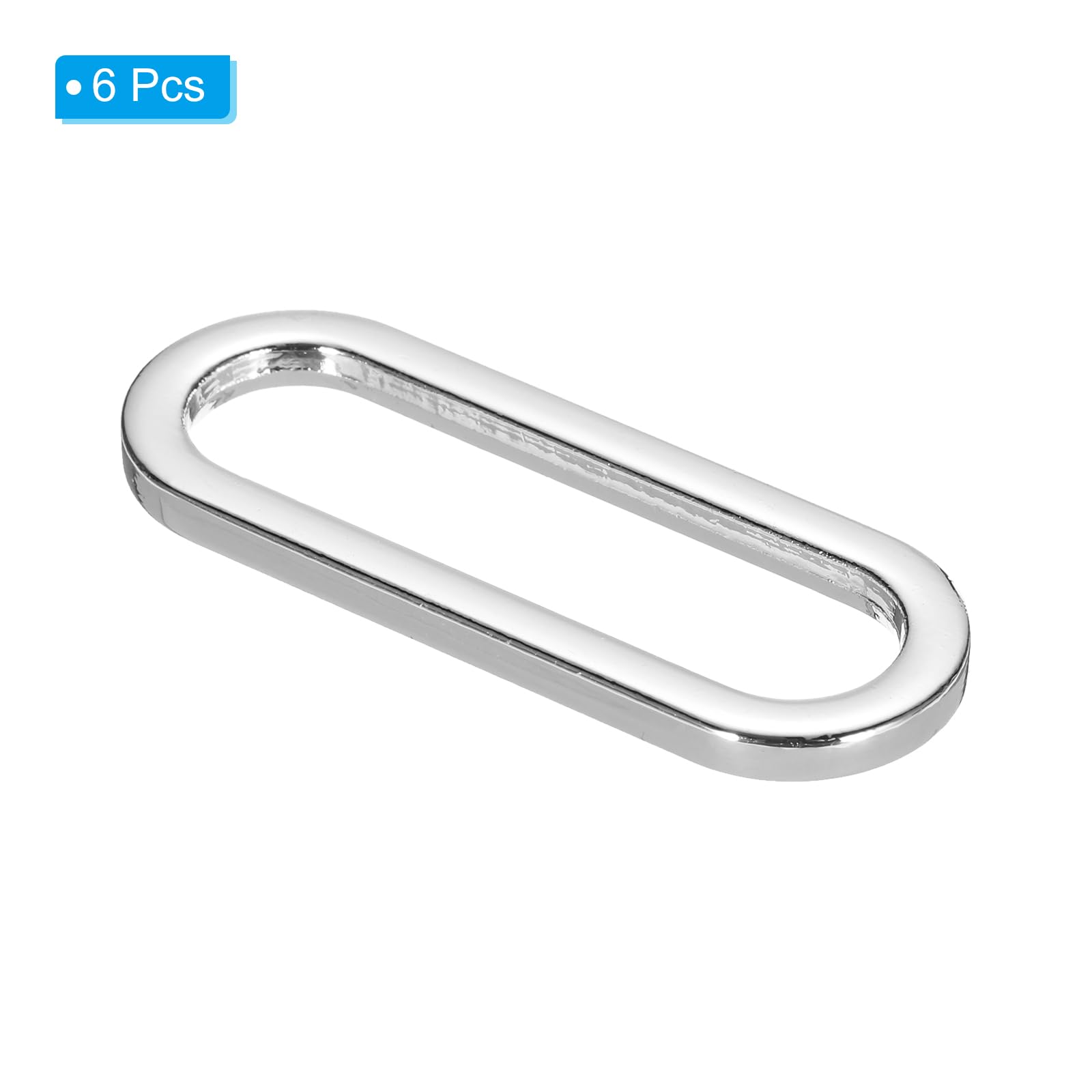 PATIKIL 1.5 Inch Metal Oval Ring Buckle, 6 Pack Adjustable Buckle Loops Non Welded Strap Fastener for Backpack Bag Belt Silver - Image 3