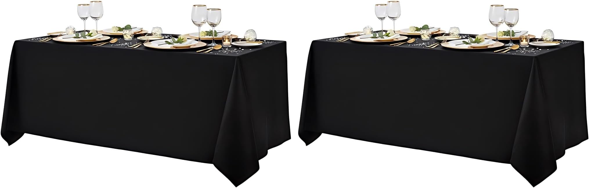Black Tablecloth - 90x132 Inch for Rectangle Tables -14 Black Tablecloth - 90x132 Inch for Rectangle Tables -14