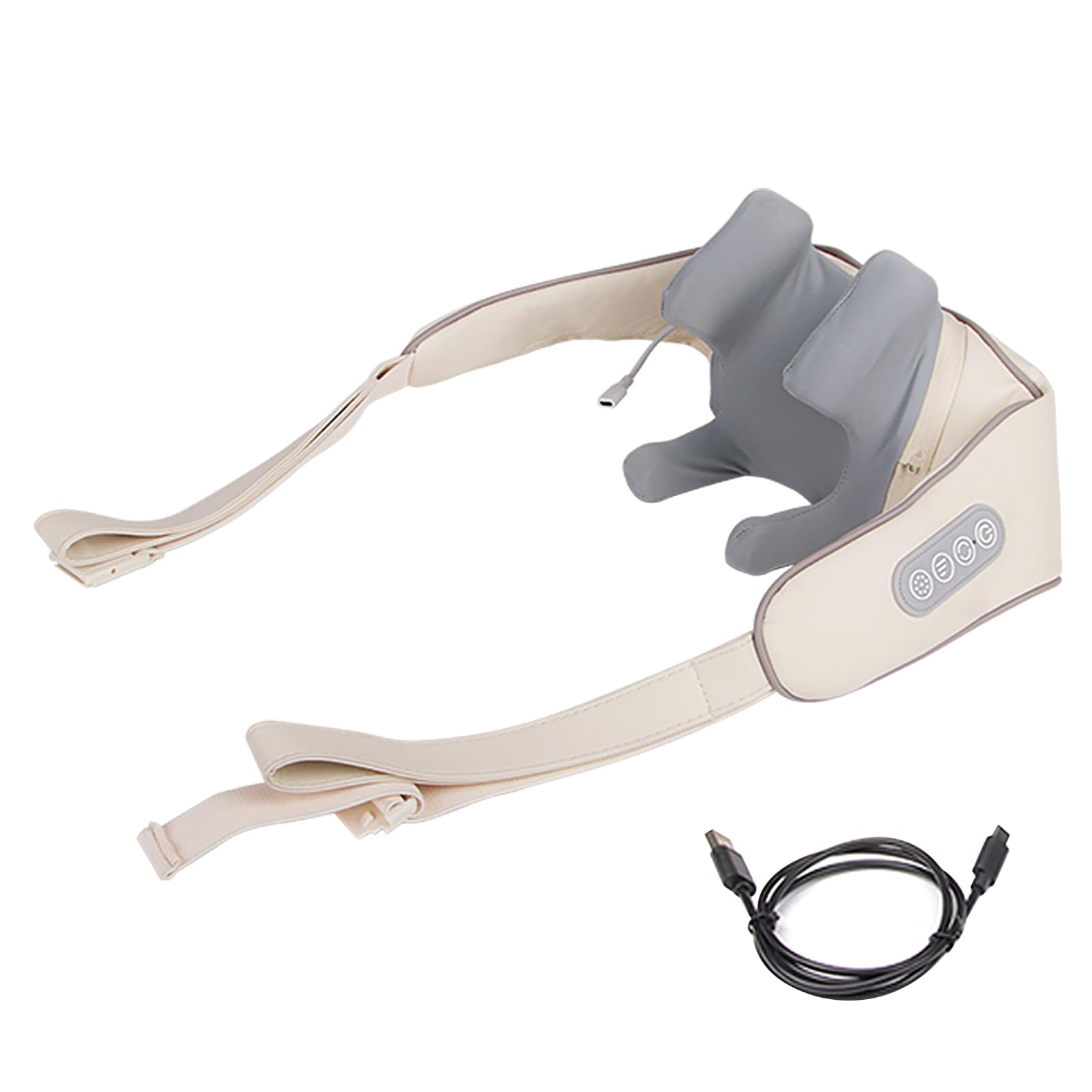 Massagegerät Schulter Nackenmassagegerät mit Wärme, Shiatsu Massagegerät mit 6D-Massage von tiefem Gewebe, Mit 6 Silikon-Massageköpfe,Tiefengewebe knetende elektrische Massagegeräte für Rücken, Beine