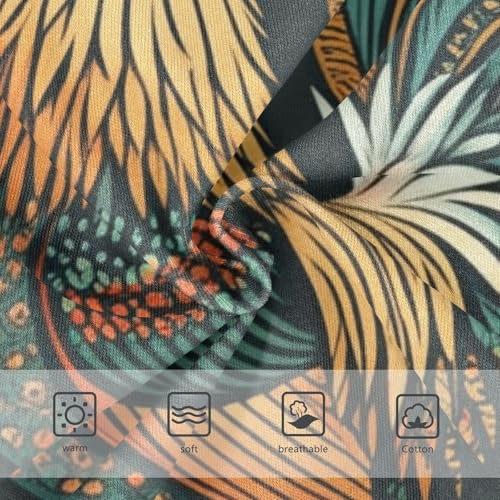 Vintage Rooster Floral Dark Green Little Girl Panties Girls Underwear Toddlers Cotton Designer Underpants Briefs 2t3