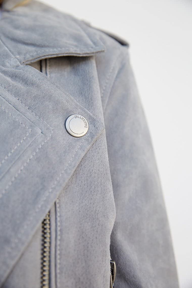 [BLANKNYC] Luxury Clothing Cropped Suede Leather Motorcycle Jacket Abbigliamento di lusso Cortato Giacca Moto in Pelle Scamosciata Donna