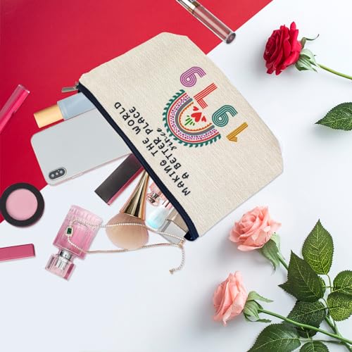 46th Birthday Gifts for Women Mom Her Makeup Bag, Funny Birthday Decorations Gift Ideas for 46 Year Old Grandma, Wife, Sister, Anniversary 1979 Gifts for Mothers Day, Christmas, Cosmetic Travel Bags3