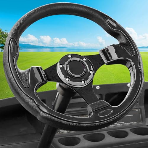 LEAPGO Golfwagen-Lenkrad für Golfwagen, Club, Auto, DS und Club-Auto, Precedent EZGO, Yamaha, Golfwagen (Lenkrad, schwarz)