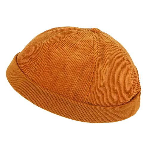 Bonnet Docker Velours Orange en Coton Chapelier Hodack - Homme Cover