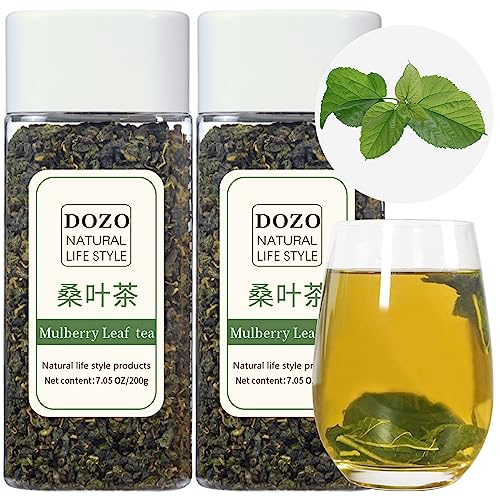DOZO Mulberry Leaves Tea Premium Natural Mulberry Leaf Tea 14.1oz/400g Sun-Dried Mulberry Loose Leaves Sang Ye Healthy Herbal Tea Sugar Free Caffeine Free No Additives 桑叶茶 桑葉茶