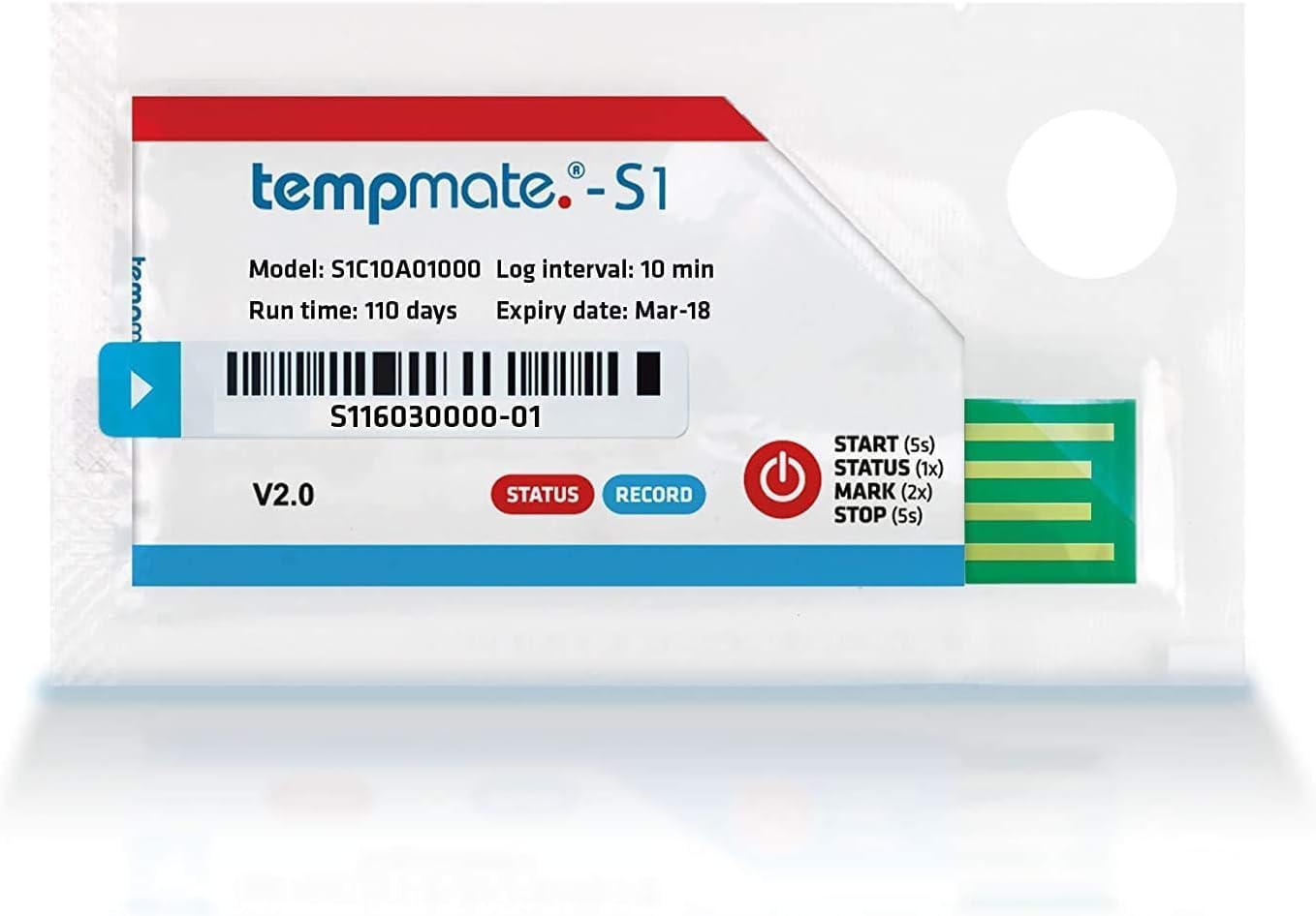 Tempmate S1 Single Use Temperature Data Logger Disposable Cold Chain Datalogger, -30 °C to 70 °C, PDF & CSV Reports, 110-Day Recording, USB Interface Ideal for Pharma, Vaccine, Food Transport-image-40
