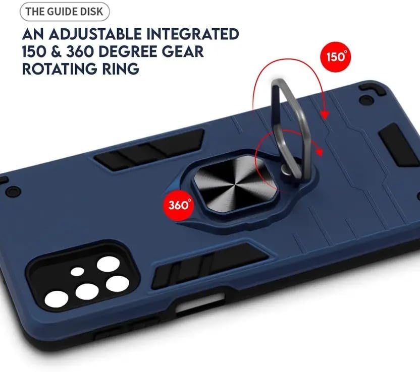 Image of AIBEX Armor Back Cover Compatible for Motorola G96 5G / Motorola Edge 50 Fusion 5G| Rugged Shockproof Case with Ring Holder & Kickstand | Military-Grade Protection | Magnetic Car Mount Compatible