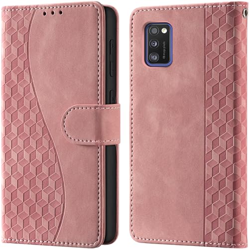 Handyhülle für Samsung Galaxy A41 Leder Wallet RFID hüllen Rosa