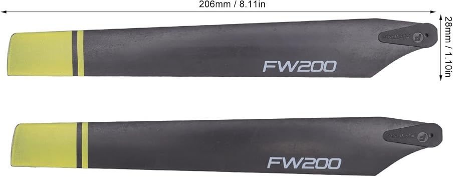 High Performance RC Helicopter Propellers, Set of 2 Replacement Rotor Blades for FW200, Stable and Efficient, Ideal for Spare Parts, Blue