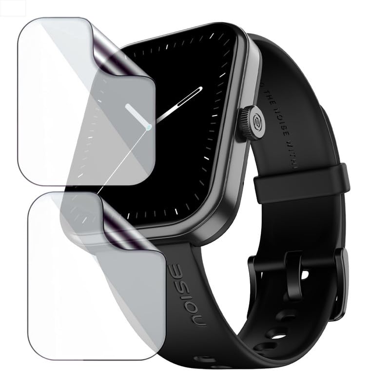 Image of 2 Pack | Smartwatch Screen Protector for Noise ColorFit Pulse 3 | 1.96 inch | Flexible TPU Film, 9H Scratch Resistant, Bubble Free Installation - Not Tempered Glass
