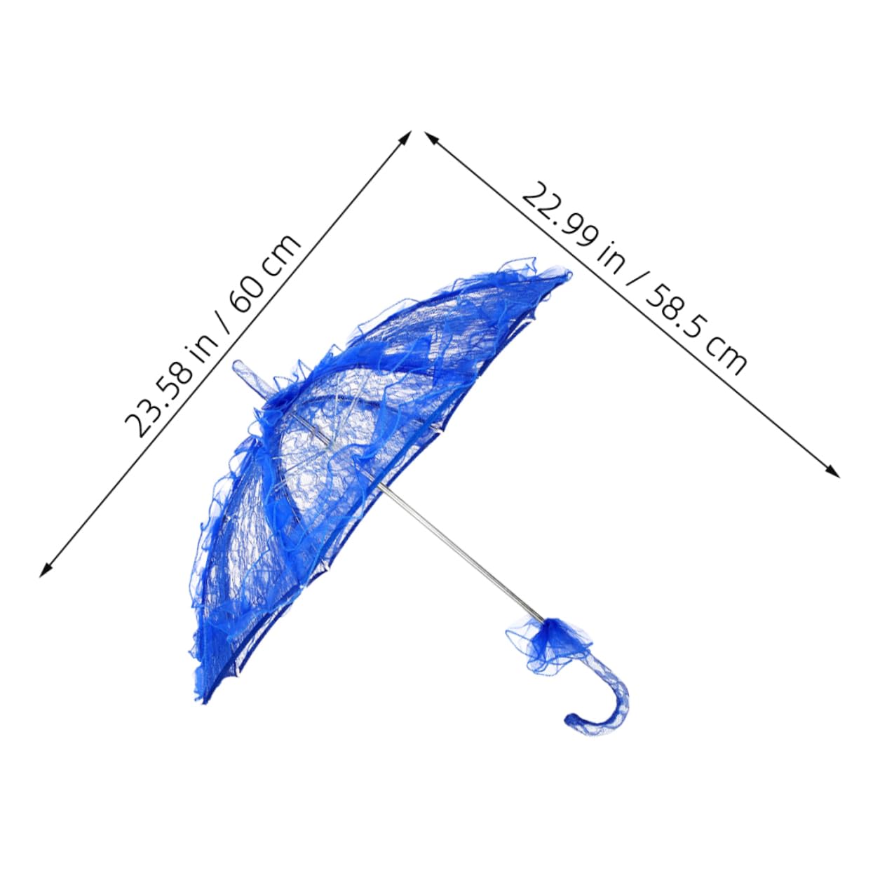 Parapluie en Dentelle Bleu pour Garçon et Filles, Lot de 2 | Design Dentelle Élégant, Tissu, Plastique et Métal, Adapté aux Événements et Tea Parties