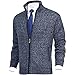 Varsity Jacket, Mens Winter Jacket Jackets for Men Men's Flannel Jacket with Hood Tall Autumn and Fashion Loose Cardigan Warm Jacket Sweater Stand Collar Knitting Coat Black (4XL, Navy)