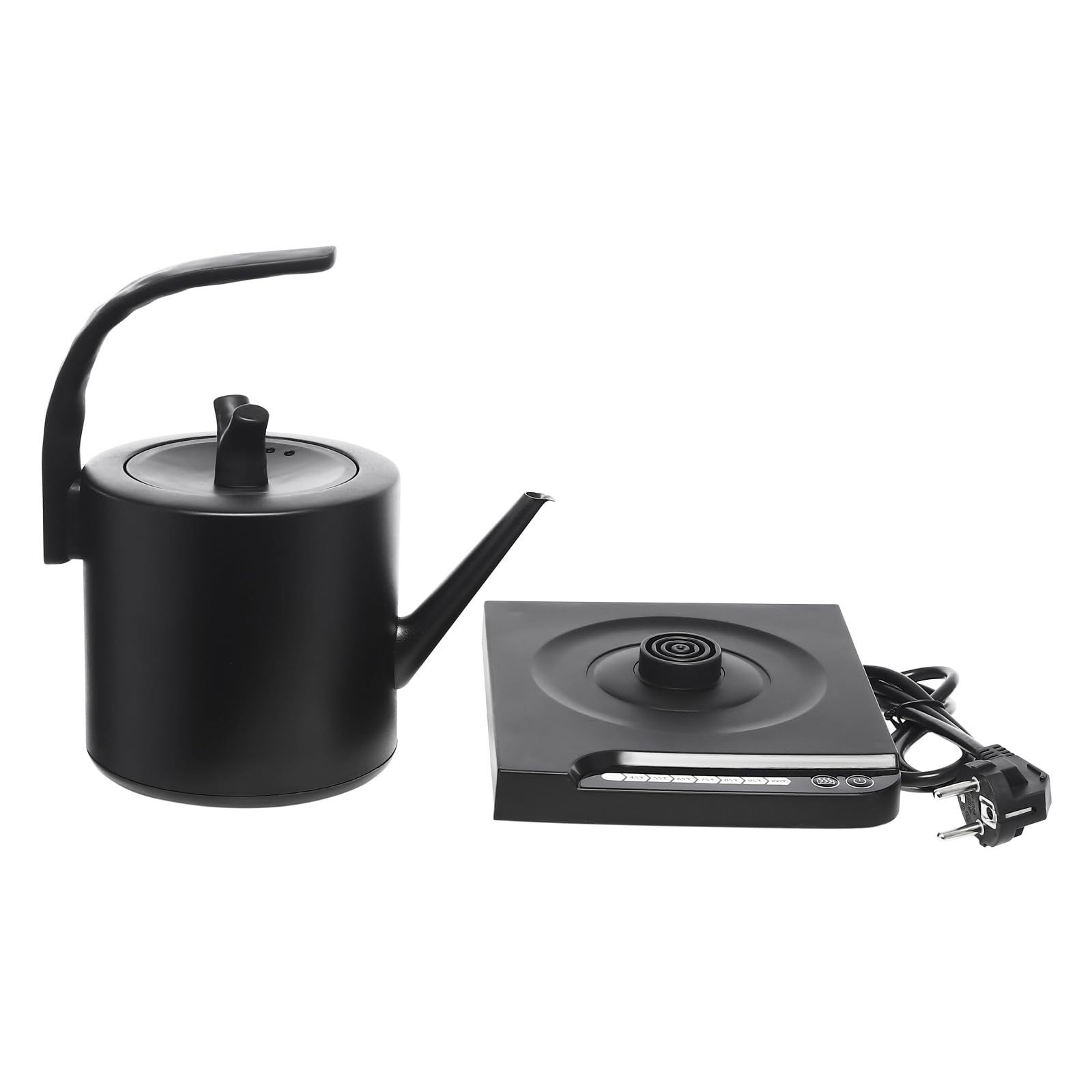 Bollitore elettrico da 1000 W, in acciaio inox, grande bollitore elettrico con base e regolazione della temperatura, bollitore per uffici alberghi, uso domestico, nero