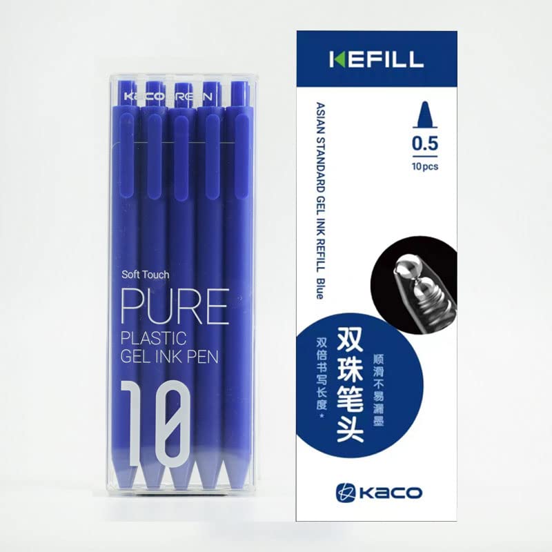 Bolígrafo Kaco Pure Retráctil tinta gel negro 10 unidades miniatura 1