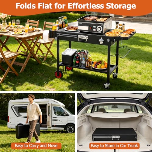 Table de gril pour Blackstone table pliable avec roues - 6