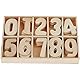 POFET Mixed Wooden 0-9 Numbers Unlackierte DIY-Dekorationen Kids Early Educational Learning Toys Games 120 Stück (Numbers) mit Aufbewahrungsbox-Tabletts
