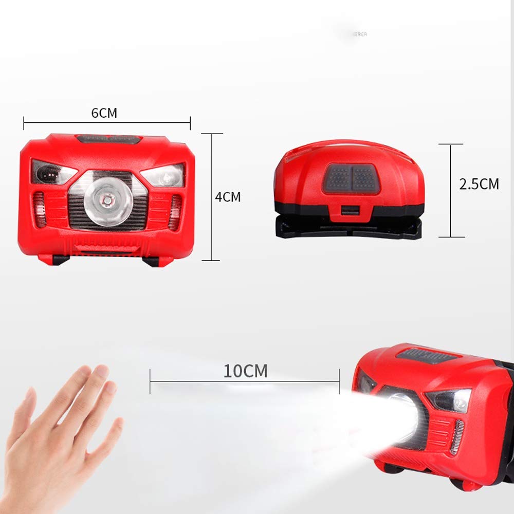 Latarka czołowa na zewnątrz super jasny czujnik LED reflektor nocne wędkarstwo blask dalekiego zasięgu ładowanie zamontowana na głowie lampa górnicza automatyczny czujnik światła