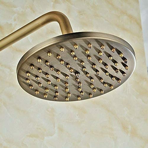 Système De Douche En Laiton Antique Avec Pomme De Douche Ronde Et 2