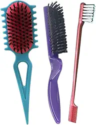 KIT PENTEADO CABELOS CACHEADOS 2-3 ESCOVAS: FITAGEM, 5 FILEIRAS, BABY HAIR