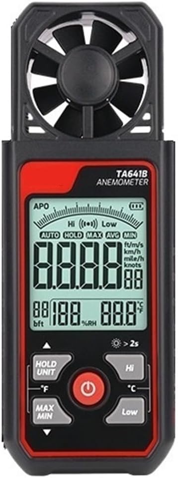 Digital Anemometer Handheld Wind Speed Gauge Meter Portable Anemometro Windmeter 30m/s Wind Chill with LCD Display,TA641B