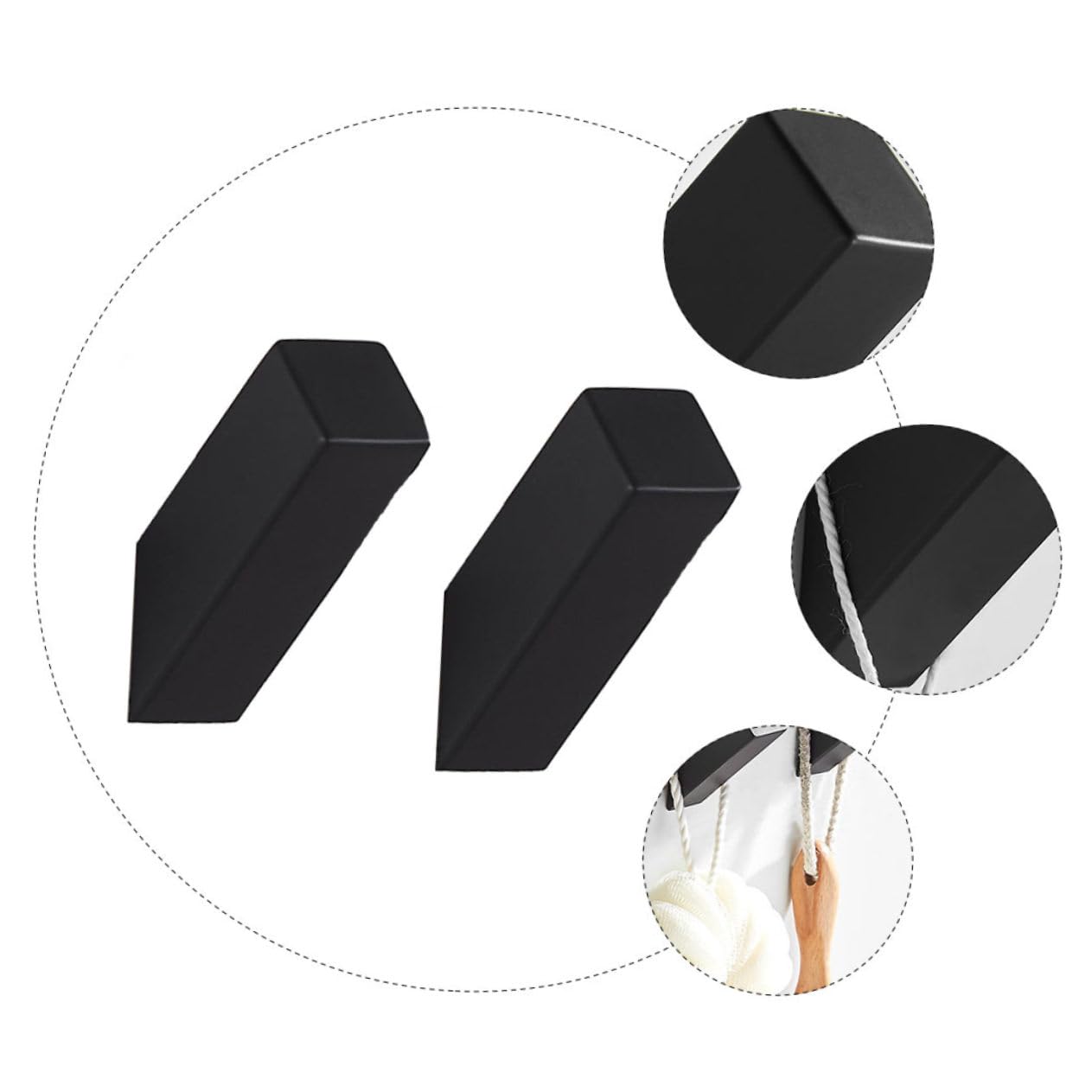 SHINEOFI 2 Series Gancho De Pared Negro De Inoxidable De Colgar Toallas Y Accesorios 2 Piezas*2