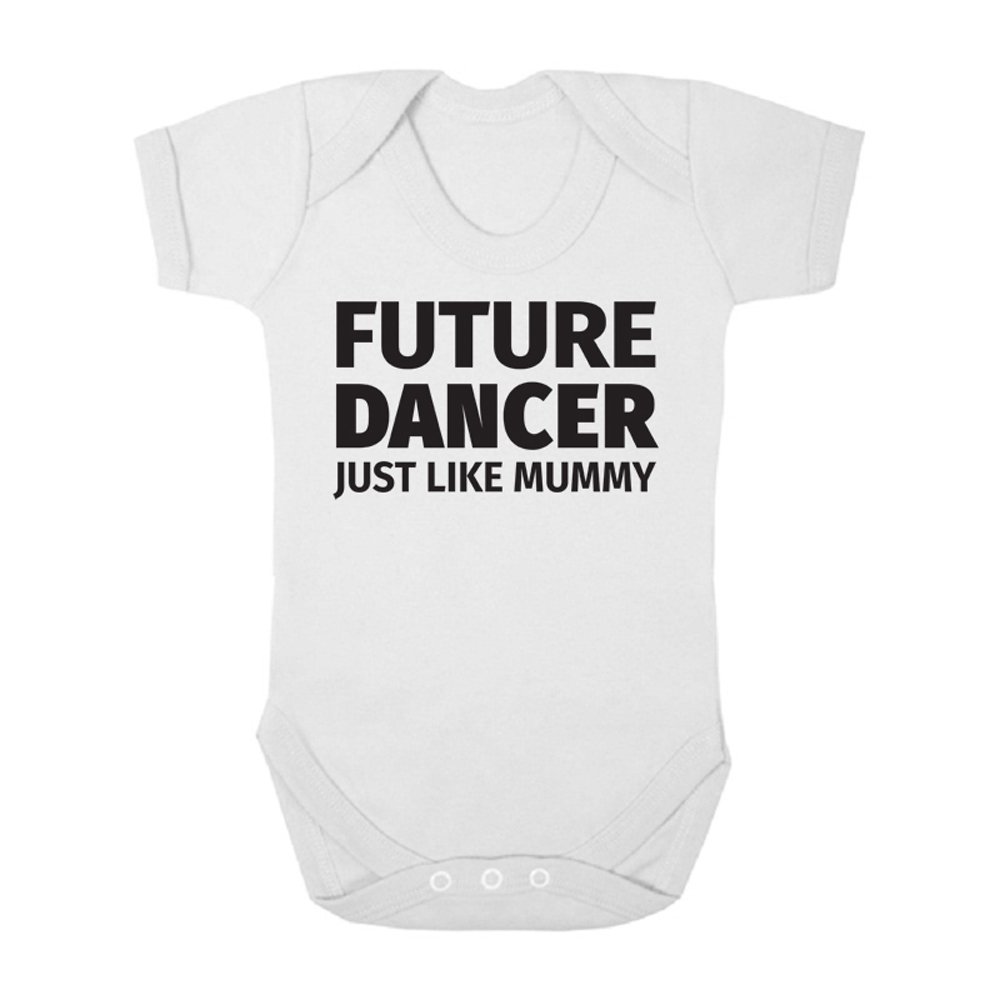 Future Dancer Just Like Mummy Cute Boys and Girls Baby Vest Bodysuit (3-6 Months, White)