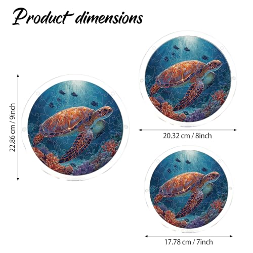 Puzzle Acílico Suncatcher 83 piezas, Puzzle Acrílico Suncatcher, Tortuga Marina y Peces de Coral, Decoración Colgante de Ventana de 9 pulgadas, Rompecabezas Temático de Vida Marina para Adultos miniatura 4