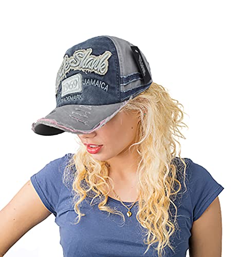 Image of Vintage Cotton Baseball Cap Denim Frayed Edge Sunhat Adjustable Unisex