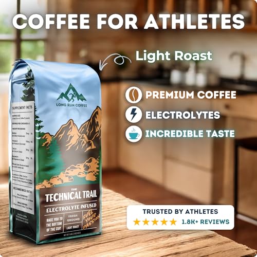 Image of Long Run Coffee - Hydrating Coffee with Electrolytes - All Natural Energy + Hydration + Recovery for Athletes - Stomach Friendly Electrolyte Coffee for Runners (5 lb, Light Roast)