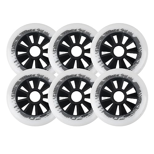 6 Pack Inline Skate Wheels, 90mm / 100mm / 110mm Roller Blade Skating Wheels, 85A Roller Skate Wheels pour Roller Blade Wheel Remplacement,Blanc,100mm