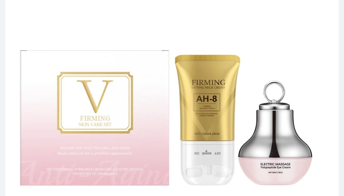 Nascence AH-8 Neck and Eye Cream Set with Electric Massage Tightening, Anti-Wrinkle Treatment with Red Light, Deep Moisturizer Bundle Care (neck and eye cream)