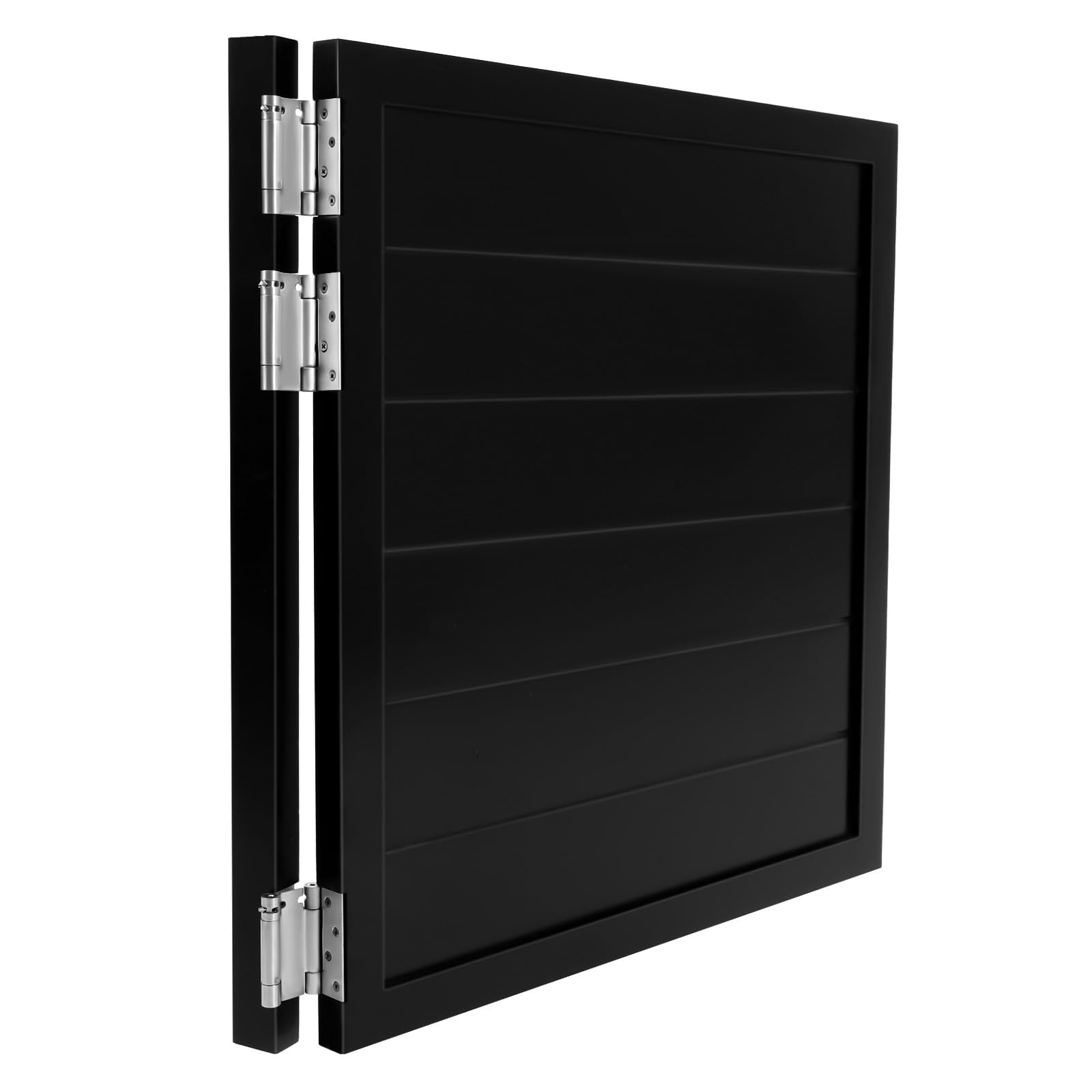 Cafe Swinging Door, Black Solid Wood Saloon Door with Spring Hinges, Auto Close with Low Noise, 35.4" x 35.4" Single Half Swinging Doors for Kitchen, Shop, Porch Entrance Partition