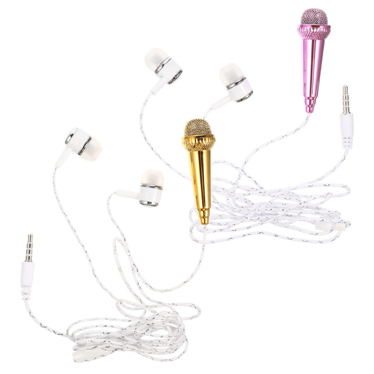 Kisangel 2pcs Mini Microphone for Smartphones and Portable Tiny Singing Mic for and Karaoke Compatible Tablets and Design