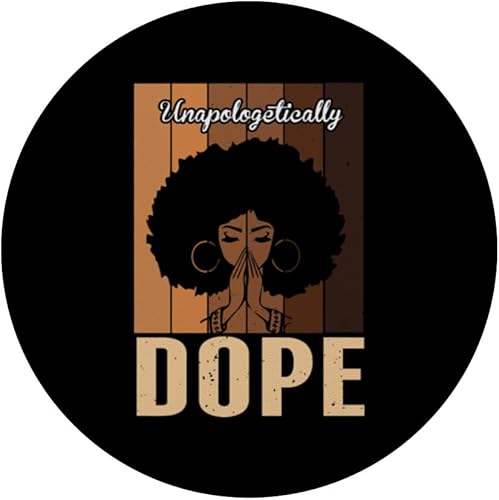 Miniatura 3 de Vintage Unapologetically Dope Black Afro Women Praying Queen PopSockets Standard PopGrip